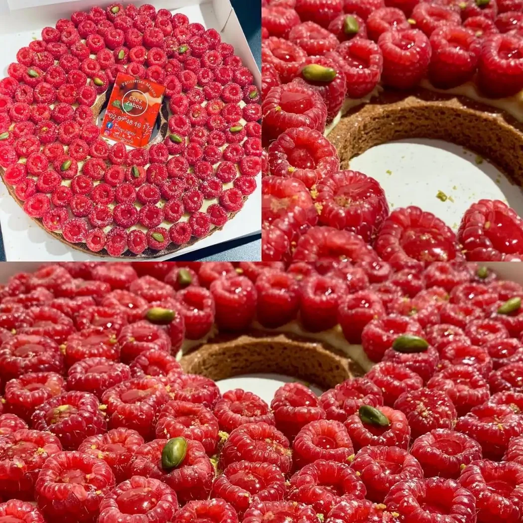 Tarte aux framboises (5 euros/personne)